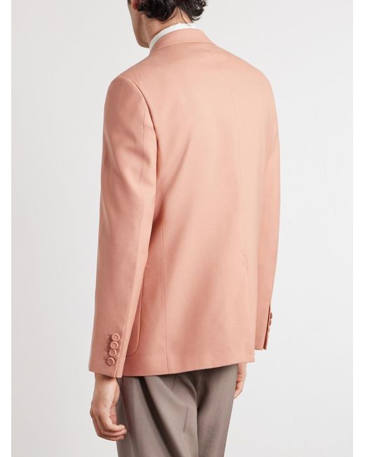 Valentino Garavani Pink Single-Breasted Wool-Nattè Blazer for men