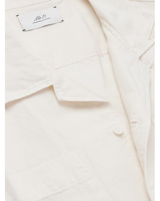 Mr P. Natural Camp-Collar Cotton And Linen-Blend Twill Shirt for men