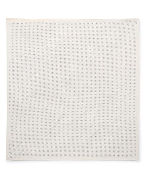 Anderson & Sheppard White Polka-dot Cotton-voile Neckerchief for men