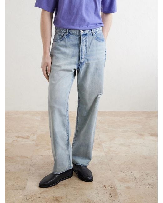 Auralee Blue Wide-Leg Jeans for men