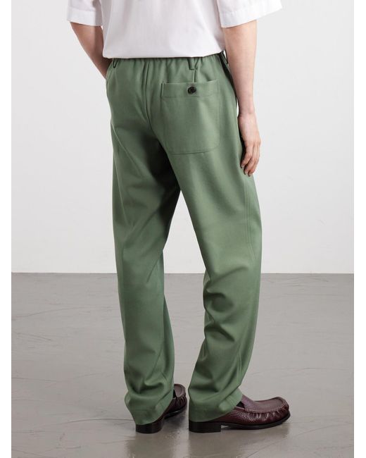 Dries Van Noten Green Penny Straight-leg Wool Trousers for men