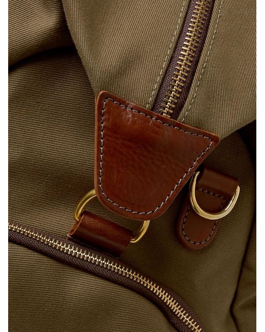Bennett Winch Brown Weekender Leather-Trimmed Cotton-Canvas Holdall for men