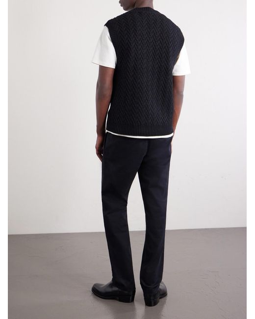 Mr P. Black Wool And Cashmere-Blend Sweater Vest for men