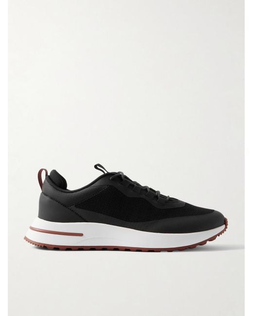 Loro Piana Black Weekend Walk Leather-Trimmed Mesh Sneakers for men