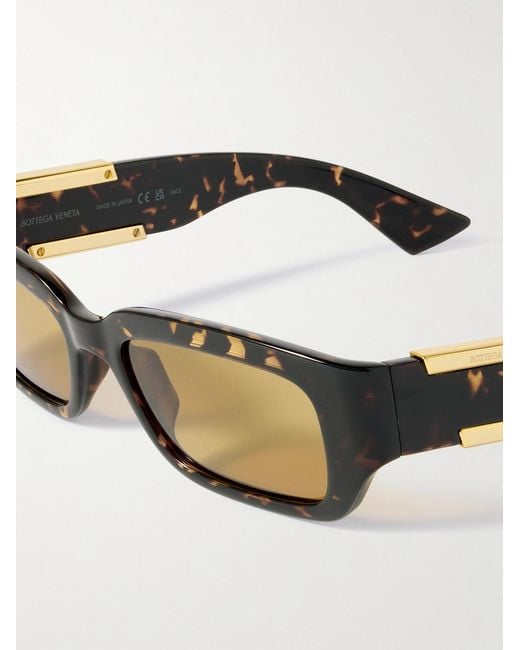 Bottega Veneta Black Dash Rectangular-Frame Acetate Sunglasses for men