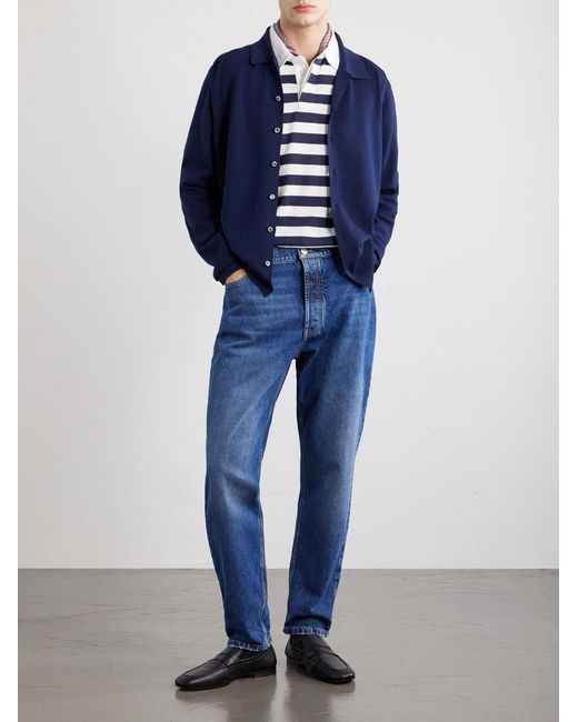 Ralph Lauren Blue Merino Wool Cradigan for men