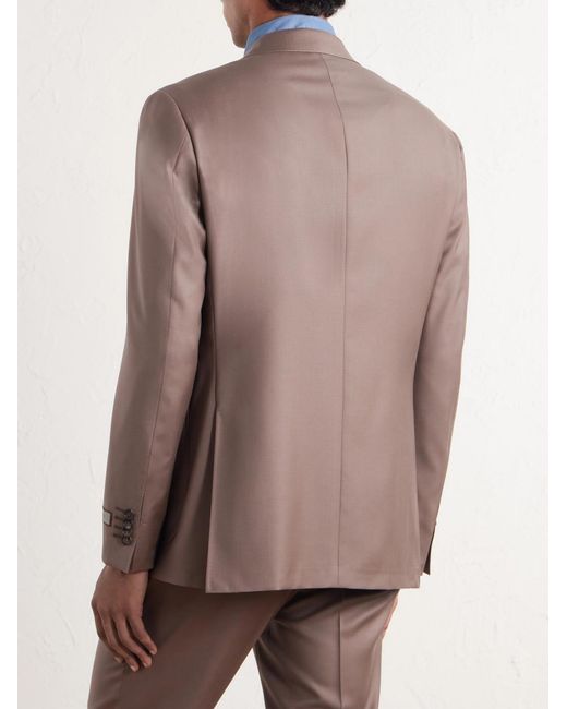 Canali Brown Kei Wool Suit Jacket for men