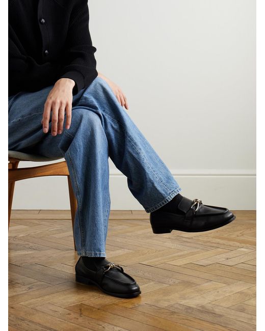 Bottega Veneta Black Astaire Knot-Detailed Leather Loafers for men