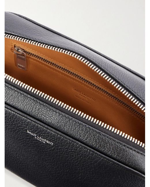Saint Laurent Black Small Full-grain Leather Messenger Bag for men
