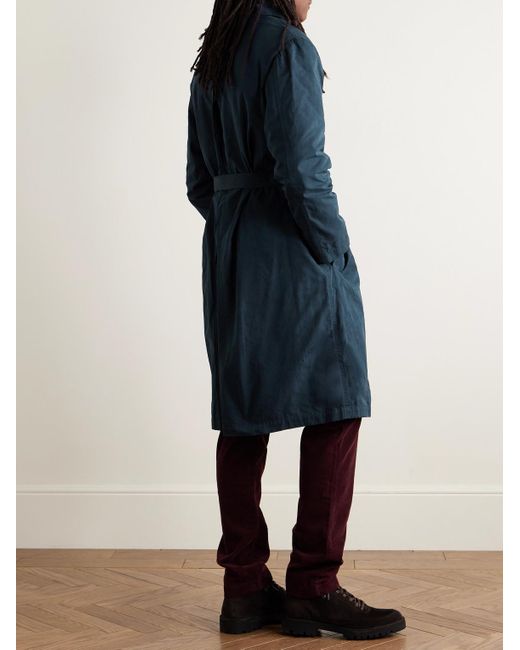Massimo Alba Blue Mustang Woven Trench Coat for men