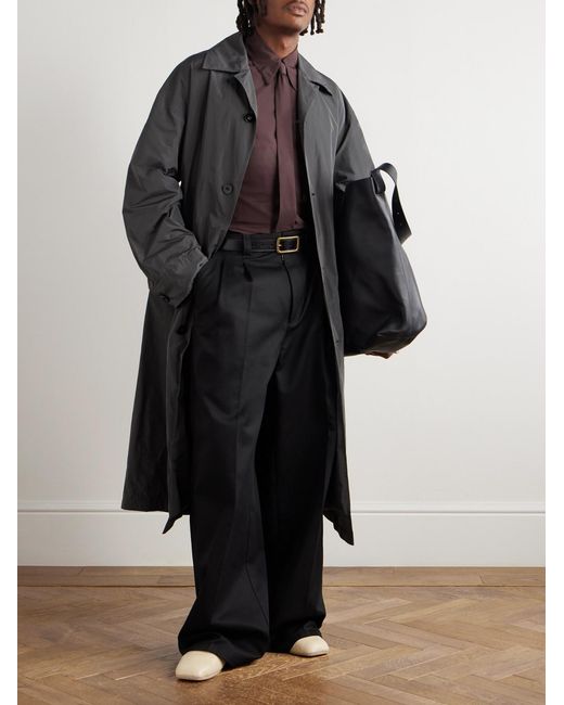 Jil Sander Purple Slim-Fit Tie-Detailed Taffeta Shirt for men