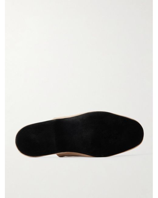 Charvet White Suede Slippers for men