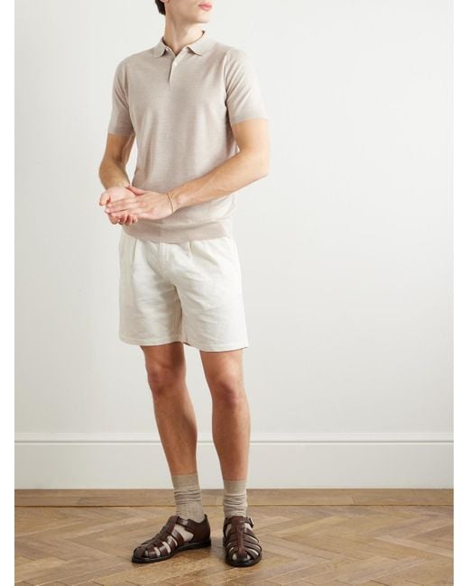 John Smedley White Payton Slim-Fit Wool Polo Shirt for men