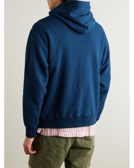 Beams Plus Blue Cotton-Jersey Hoodie for men