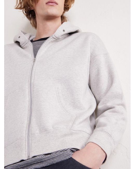 Visvim White Jumbo Wool And Cotton-blend Jersey Zip-up Hoodie for men