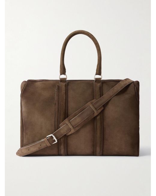Vintage Suede Weekend Bag | 70s Brown Unisex Travel Bag