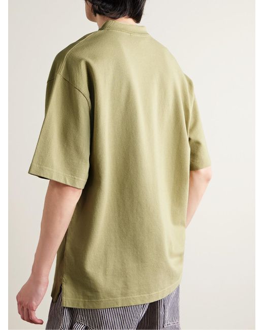 Maison Kitsuné Oversized-Polohemd aus Baumwoll-Piqué mit Logoapplikation in Green für Herren