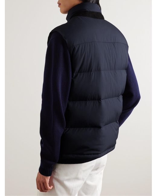 Dunhill Blue Quilted Shell Down Gilet for men