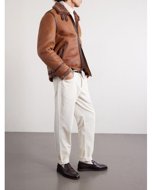 Brunello Cucinelli Brown Shearling Jacket for men
