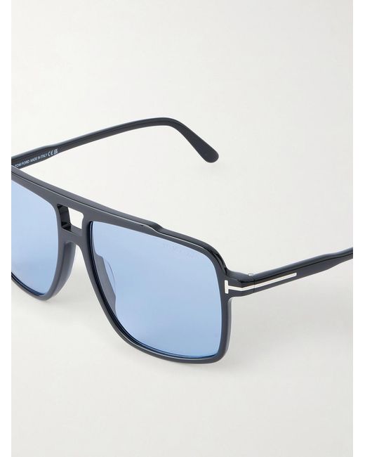 Tom Ford Blue Kemp Aviator-Style Acetate Sunglasses for men