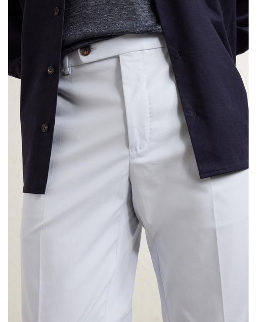 Slowear White Tapered Stretch-cotton Trousers for men