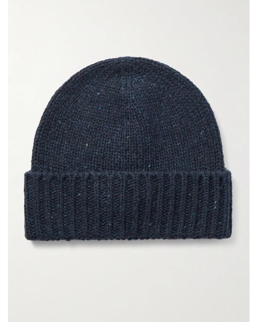 Johnstons Beanie aus Donegal-Garn aus Kaschmir in Blue für Herren