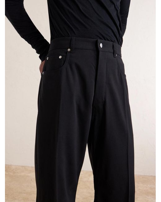 Rick Owens Blue Geth Straight-Leg Virgin Wool Trousers for men