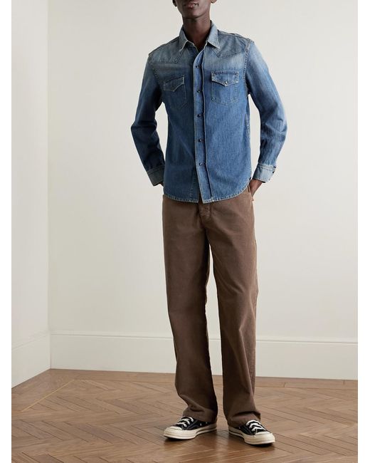 Nili Lotan Brown Billie Straight-leg Cotton-corduroy Trousers for men