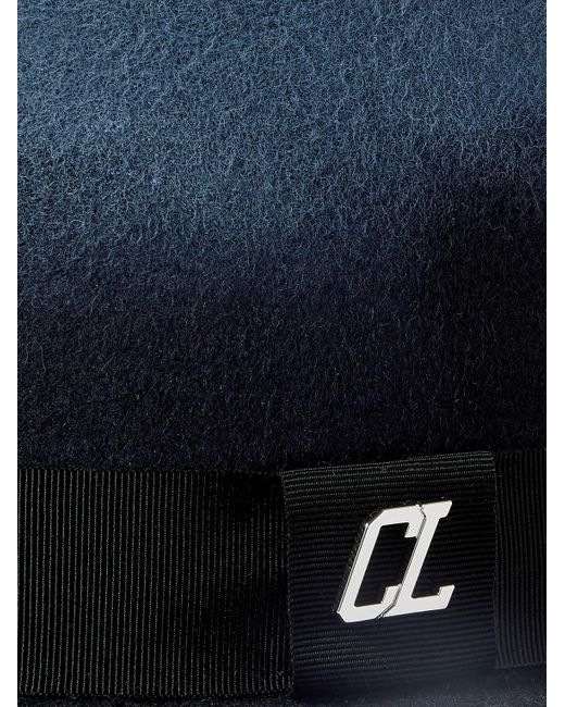 Cappello fedora in feltro di lana merino con finiture in gros-grain Andaloubi di Christian Louboutin in Blue da Uomo
