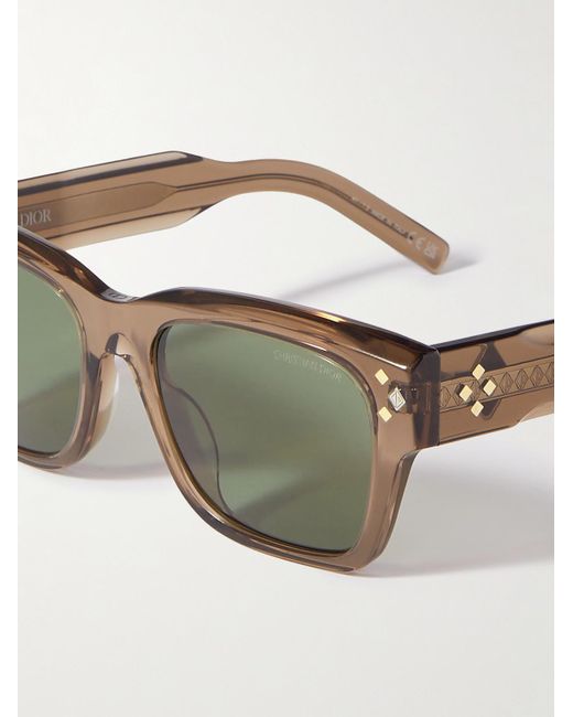Dior CD Diamond S2I Sonnenbrille mit D-Rahmen aus Azetat und silberfarbenen Details in Brown für Herren