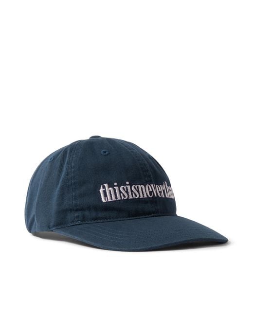 Thisisneverthat Blue Double Stitch Onyx Logo-embroidered Cotton-twill Baseball Cap for men