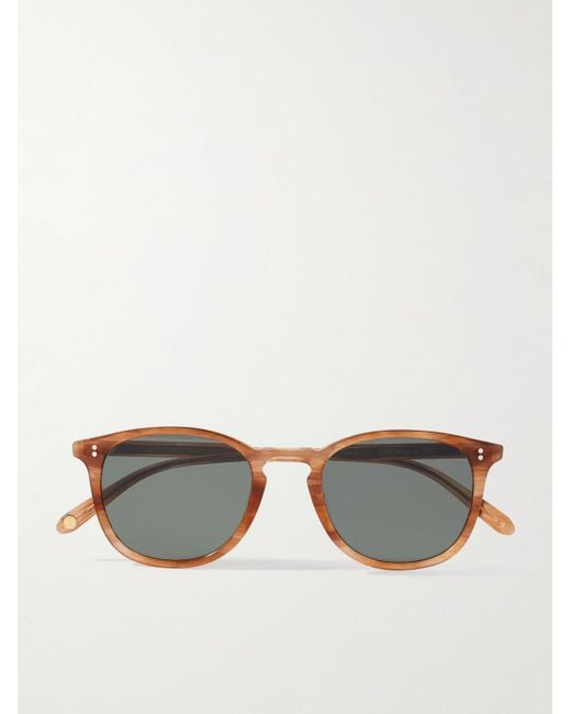 Garrett Leight Brown Kinney Round-Frame Acetate Polarised Sunglasses for men