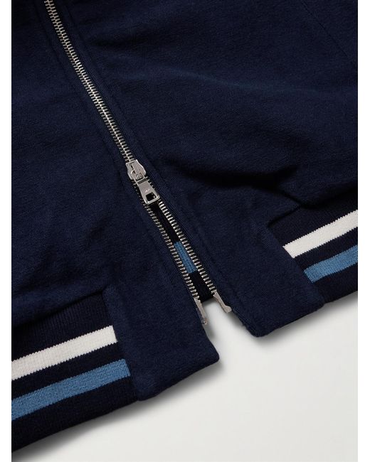 Mr P. Blue Clubhouse Striped Cotton-Blend Jersey Track Jacket for men