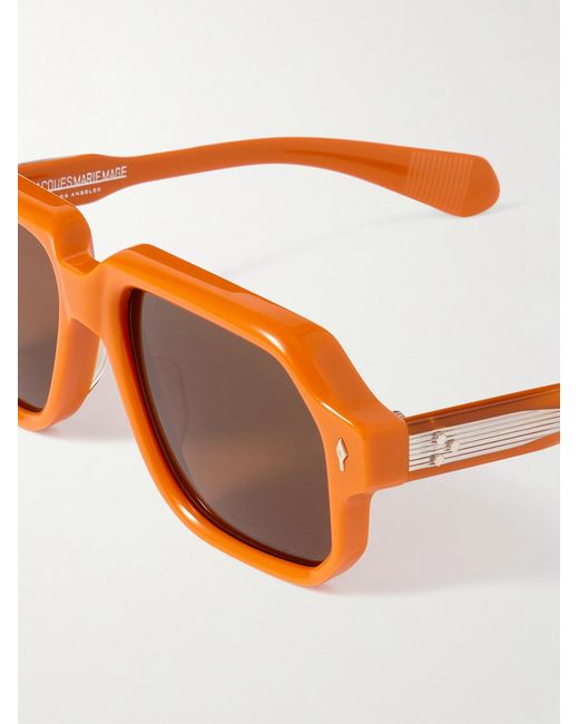 Jacques Marie Mage Orange Challenger Square-Frame Acetate Sunglasses for men