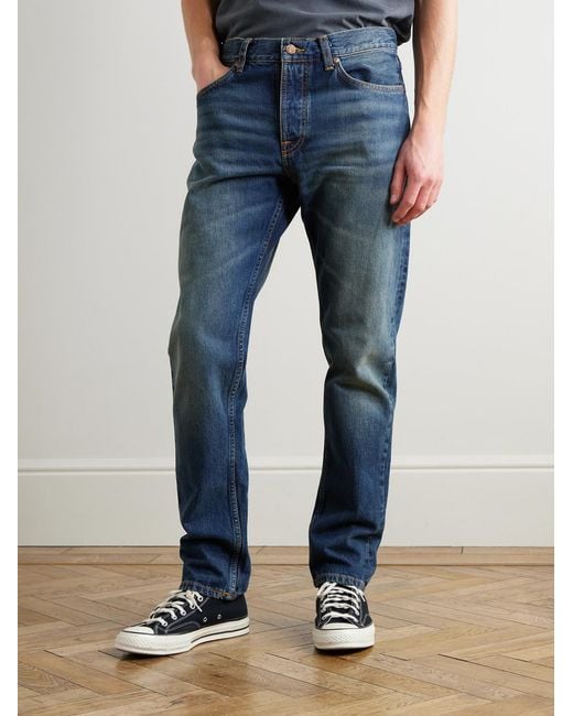 Nudie Jeans Blue Steady Eddie Ii Slim-Fit Straight-Leg Organic Jeans for men