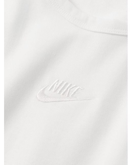 Nike White Premium Essentials Logo-embroidered Cotton-jersey Tank Top for men