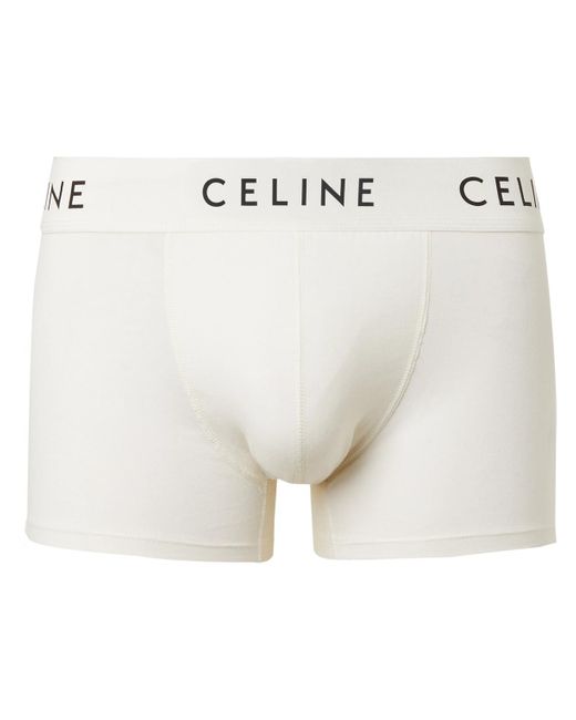 CELINE HOMME Stretch-cotton Boxer Briefs in White for Men | Lyst