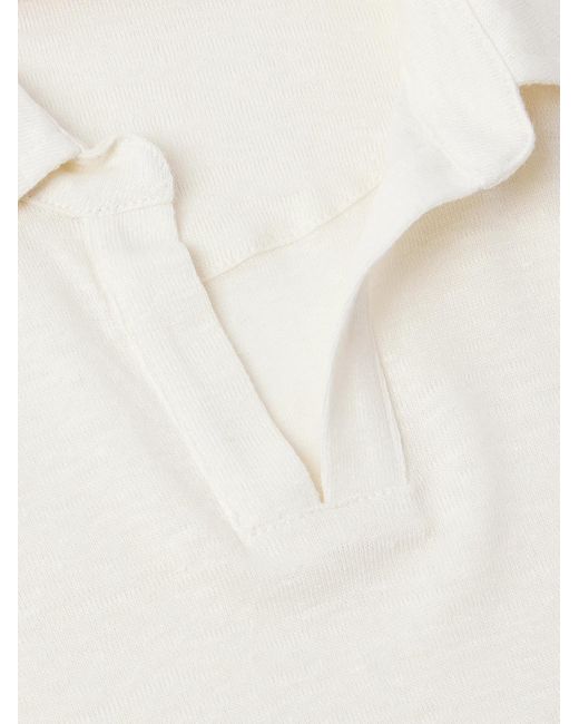 Orlebar Brown White Felix Linen-Blend Jersey Polo Shirt for men
