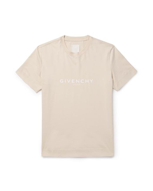 Givenchy White Archetype Logo-print Cotton-jersey T-shirt for men