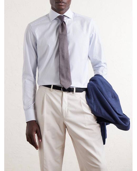 Zegna Blue Trofeo Cotton-poplin Shirt for men