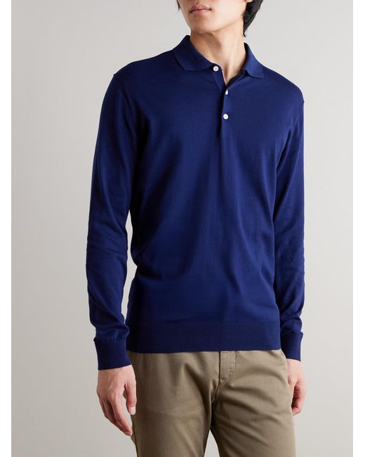 Peter Millar Blue Mariner Sea Island Cotton Polo Shirt for men