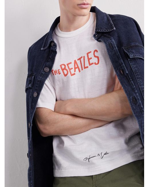 Human Made White The Beatles Printed Cotton-Jersey T-Shirt for men