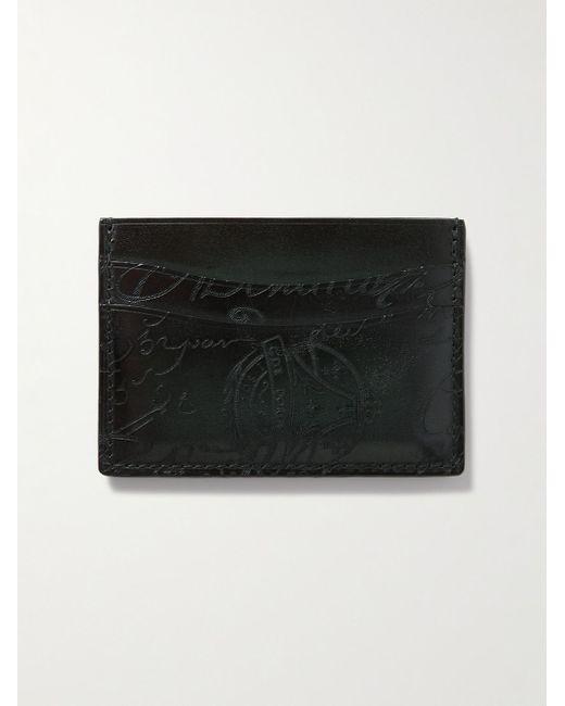 Berluti Black Bambou Scritto Venezia Leather Cardholder for men