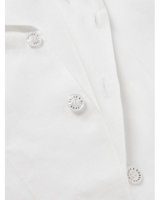 Dolce & Gabbana Hemd aus Leinen-Canvas mit Reverskragen in White für Herren
