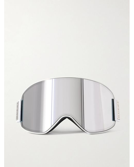 Gucci White Mirrored Ski Goggles for men