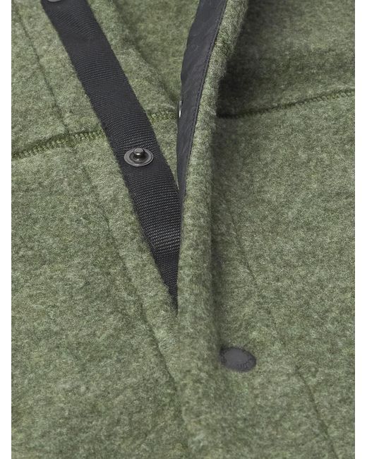 Canada Goose Green Hudson Logo-appliquéd Recycled Wool-blend Fleece Bomber Jacket for men