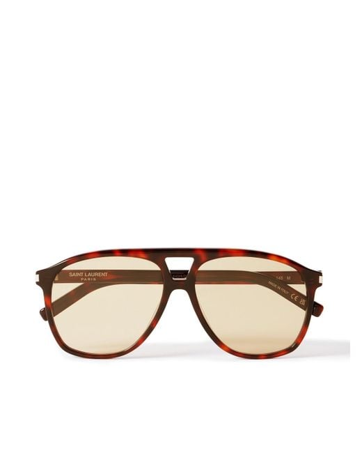 Saint Laurent Natural Aviator-style Tortoiseshell Acetate Sunglasses for men