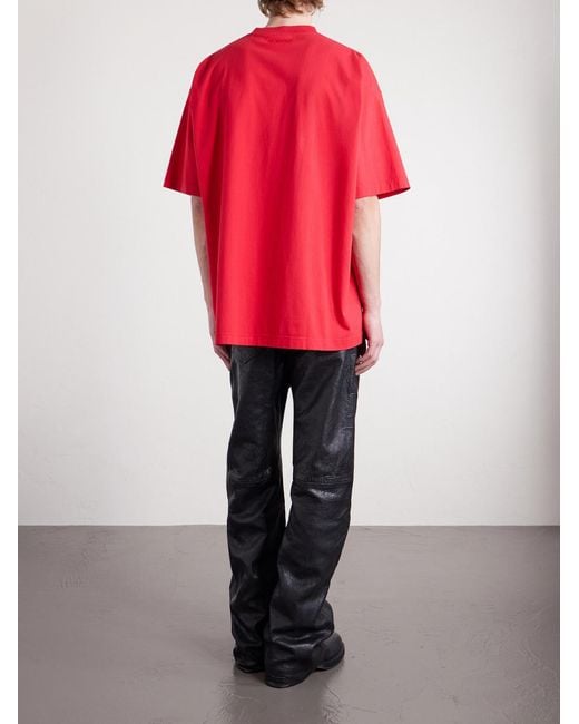 Vetements Red Biker Cross Logo-print Cotton-jersey T-shirt for men
