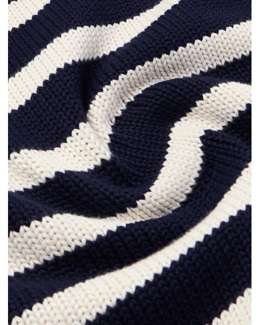 Ralph Lauren Blue Striped Cotton Sweater for men