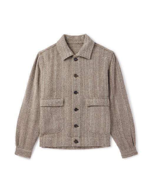 De Petrillo Gray Herringbone Wool-blend Jacket for men